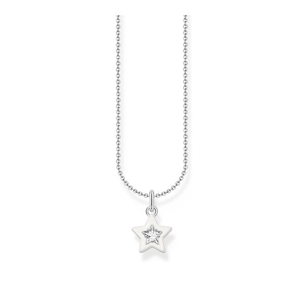 Halsschmuck 925 Silber weisse Zirkonia Kaltemaille Stern