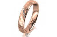 Ring 18 Karat Rotgold 4.0 mm diamantmatt 4 Brillanten G...