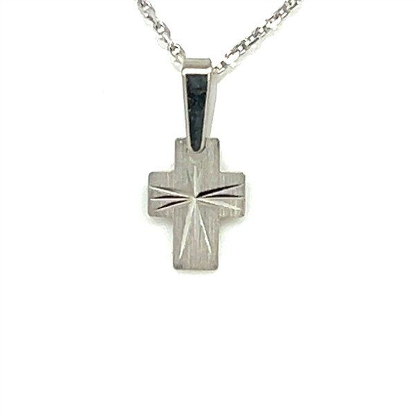 Anh&auml;nger 14 Karat Weissgold Kreuz