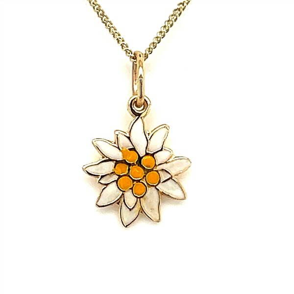 Anh&auml;nger 14 Karat Gelbgold Edelweiss