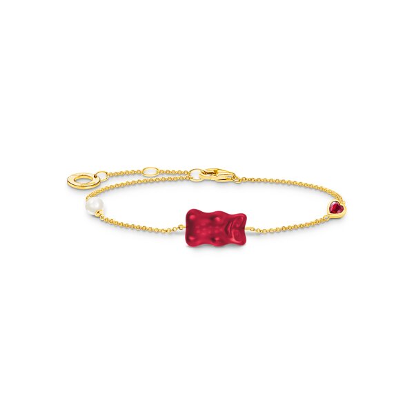 Armschmuck 925 Silber gelbvergoldet S&uuml;sswasserperle Zirkonia Haribo Kollektion