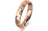 Ring 18 Karat Rotgold 4.0 mm diamantmatt 5 Brillanten G...