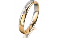 Ring 14 Karat Gelb-/Weissgold 3.5 mm poliert 1 Brillant G...