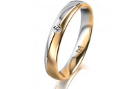 Ring 14 Karat Gelb-/Weissgold 3.5 mm l&auml;ngsmatt 1...