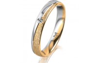 Ring 18 Karat Gelb-/Weissgold 3.5 mm kreismatt 1 Brillant...
