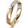 Ring 14 Karat Gelb-/Weissgold 4.0 mm längsmatt 1 Brillant G vs 0,025ct