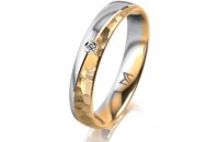 Ring 14 Karat Gelb-/Weissgold 4.0 mm diamantmatt 1...