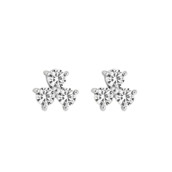 Ohrschmuck 14 Karat Weissgold Zirkonia