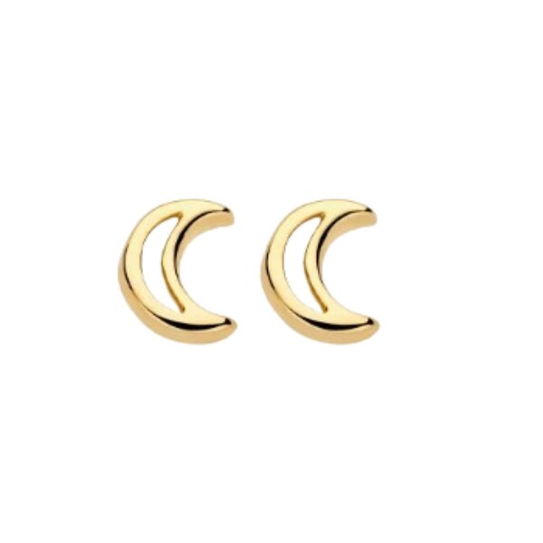 Ohrschmuck 14 Karat Gelbgold Halbmond