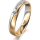 Ring 14 Karat Gelb-/Weissgold 4.0 mm längsmatt 1 Brillant G vs 0,050ct