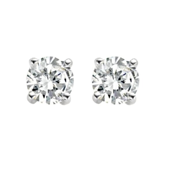 Ohrschmuck 14 Karat Weissgold Zirkonia