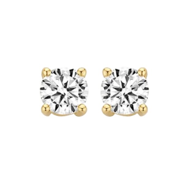 Ohrschmuck 14 Karat Gelbgold Zirkonia &Oslash; 4.5mm