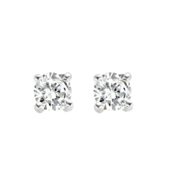 Ohrschmuck 14 Karat Weissgold Zirkonia