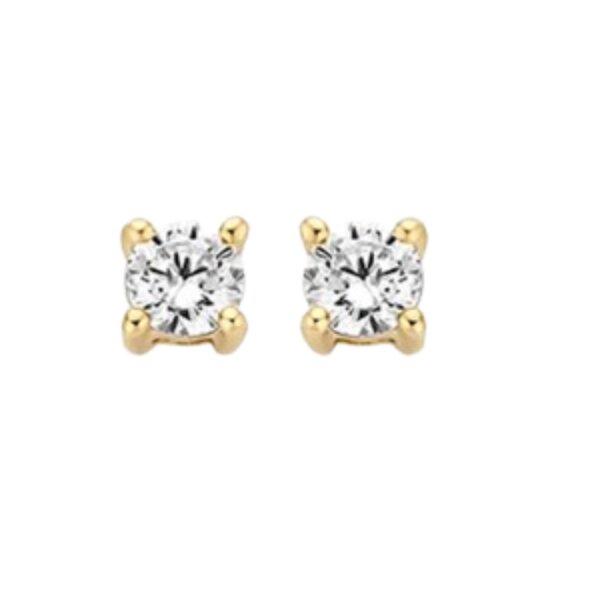 Ohrschmuck 14 Karat Gelbgold Zirkonia