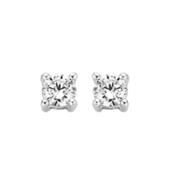 Ohrschmuck 14 Karat Weissgold Zirkonia