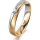 Ring 14 Karat Gelb-/Weissgold 4.0 mm sandmatt 1 Brillant G vs 0,050ct