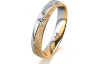 Ring 14 Karat Gelb-/Weissgold 4.0 mm kristallmatt 1...