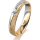 Ring 14 Karat Gelb-/Weissgold 4.0 mm kristallmatt 1 Brillant G vs 0,050ct