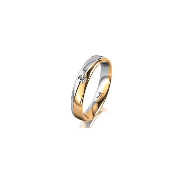 Ring 18 Karat Gelb-/Weissgold 4.0 mm poliert 1 Brillant G vs 0,050ct