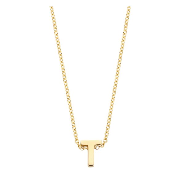Halsschmuck 14 Karat Gelbgold Buchstabe T