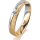 Ring 18 Karat Gelb-/Weissgold 4.0 mm kreismatt 1 Brillant G vs 0,050ct