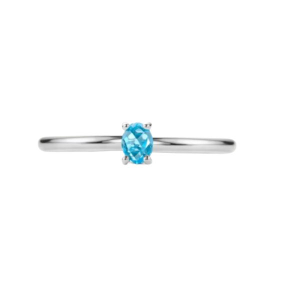 Ring 14 Karat Weissgold Blautopas
