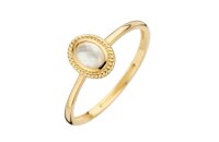 Ring 14 Karat Gelbgold Perlmutt, Bergkristall