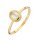 Ring 14 Karat Gelbgold Perlmutt, Bergkristall