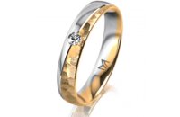 Ring 18 Karat Gelb-/Weissgold 4.0 mm diamantmatt 1...