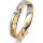 Ring 18 Karat Gelb-/Weissgold 4.0 mm diamantmatt 1 Brillant G vs 0,050ct