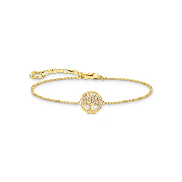 Armschmuck 925 Silber gelbvergoldet "Tree-of-Love" Emaille
