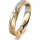 Ring 14 Karat Gelb-/Weissgold 4.0 mm sandmatt 3 Brillanten G vs Gesamt 0,030ct