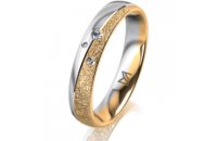 Ring 14 Karat Gelb-/Weissgold 4.0 mm kristallmatt 3...