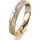 Ring 18 Karat Gelb-/Weissgold 4.0 mm kristallmatt 3 Brillanten G vs Gesamt 0,030ct