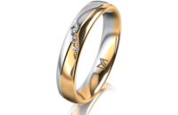 Ring 14 Karat Gelb-/Weissgold 4.0 mm poliert 4 Brillanten...