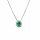 Halsschmuck 18 Karat Weissgold Smaragd 0,33ct 10 Brillanten 0,17ct