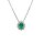 Halsschmuck 18 Karat Weissgold Smaragd 0,33ct 10 Brillanten 0,17ct