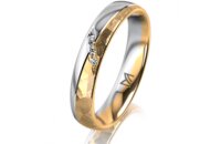 Ring 14 Karat Gelb-/Weissgold 4.0 mm diamantmatt 4...