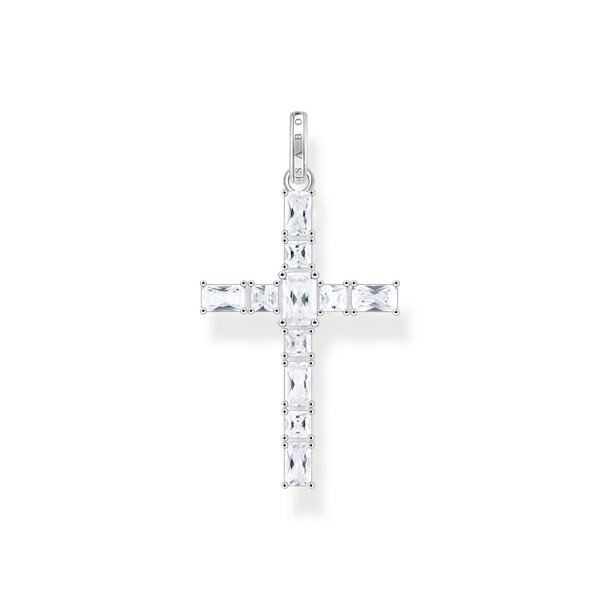 Anh&auml;nger 925 Silber weisse Zirkonia Kreuz