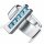 Ring Edelstahl 5 x Topas blau