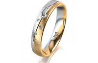 Ring 14 Karat Gelb-/Weissgold 4.0 mm sandmatt 5...