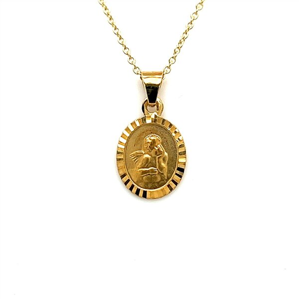 Anh&auml;nger 14 Karat Gelbgold Schutzengel