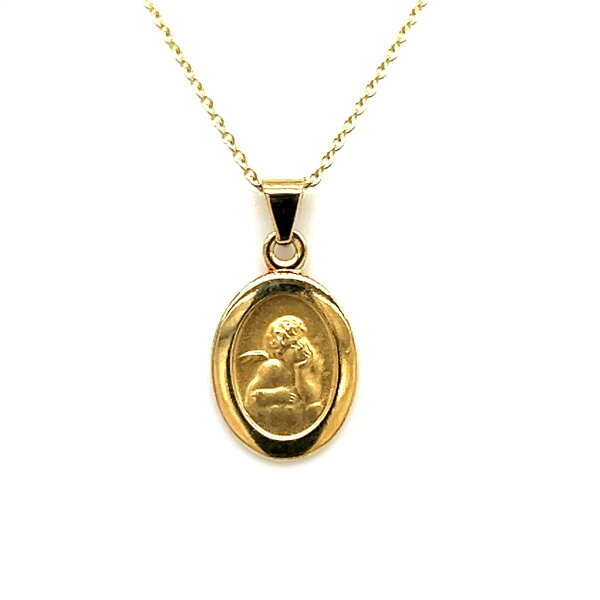 Anh&auml;nger 14 Karat Gelbgold Schutzengel