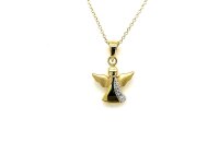 Anh&auml;nger 14 Karat Gelbgold Schutzengel m. Zirkonia