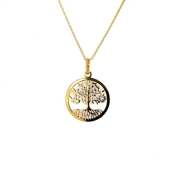 Anh&auml;nger 14 Karat Gelbgold Lebensbaum