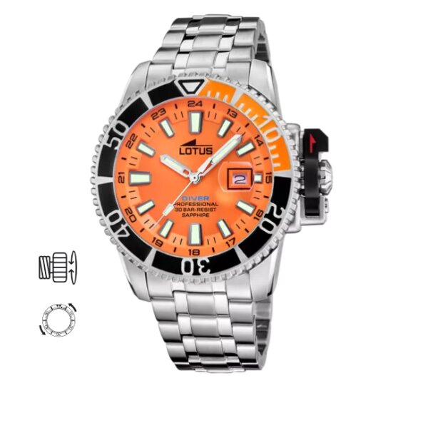 Lotus Armbanduhr mit Edelstahl Armband Quarz