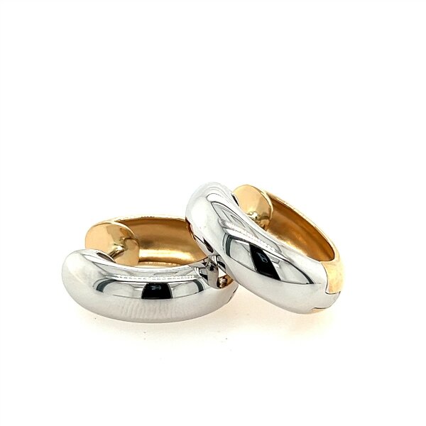 Ohrschmuck 14 Karat Gleb/Weissgold Kreolen