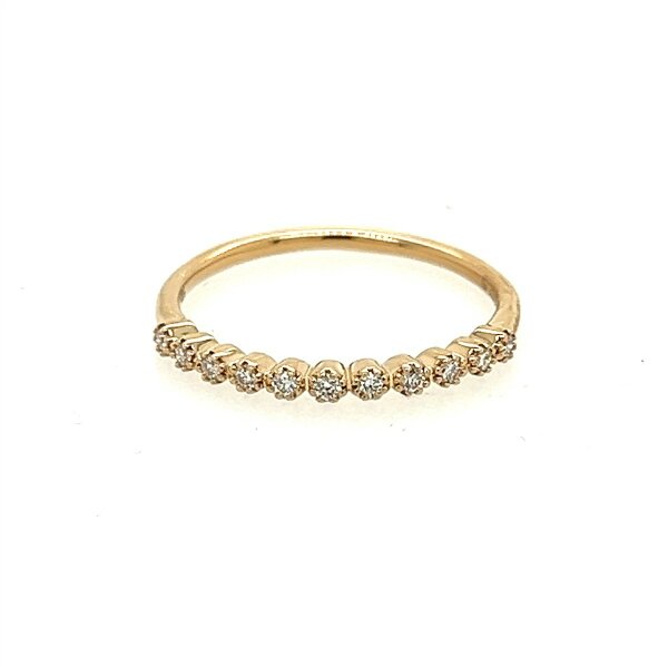 Ring 14 Karat Gelbgold 11 Brillanten gesamt 0,132ct