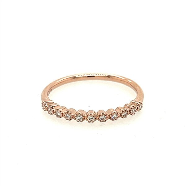 Ring 14 Karat Rotgold 11 Brillanten gesamt 0,132ct