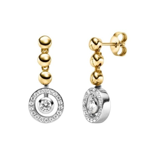 Ohrschmuck 925 Silber rhodiniert gelbvergoldet 38 Zirkonia